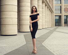 Load image into Gallery viewer, Black Bodycon Dress